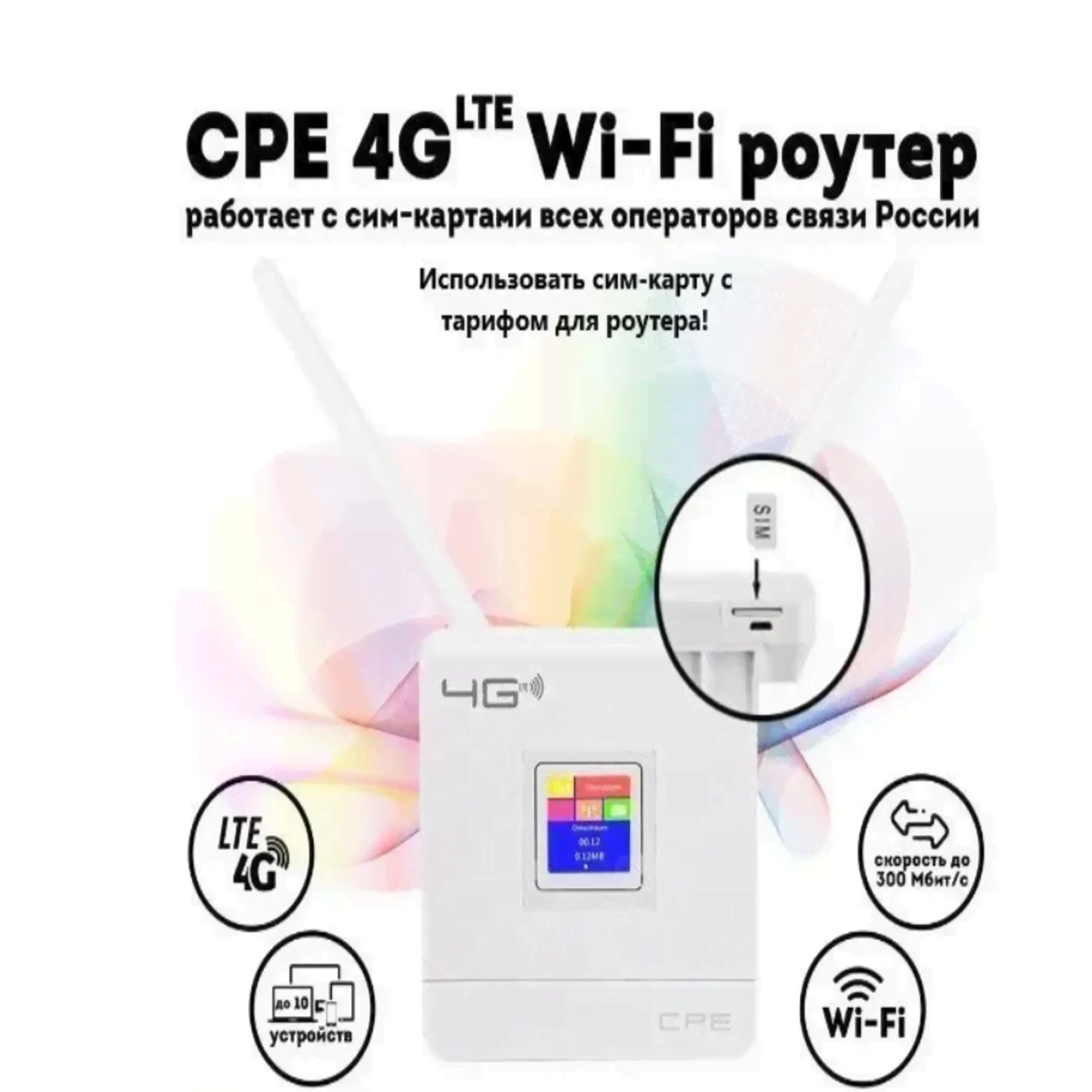Роутер wi-fi с сим картой 4g LTE, CPE