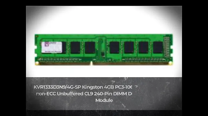 KVR1333D3N9/4G-SP Kingston 4GB PC3-10600 DDR3-1333MHz non-ECC Unbuffered CL9 240-Pin DIMM Memory
