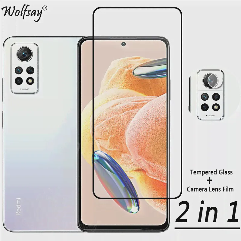 Закаленное стекло 2 в 1 Для Redmi Note 12 Pro 4G Защитная пленка для экрана Redmi Note 12 Pro 4G Объектив камеры Redmi Note 12 Pro 4G Стекло